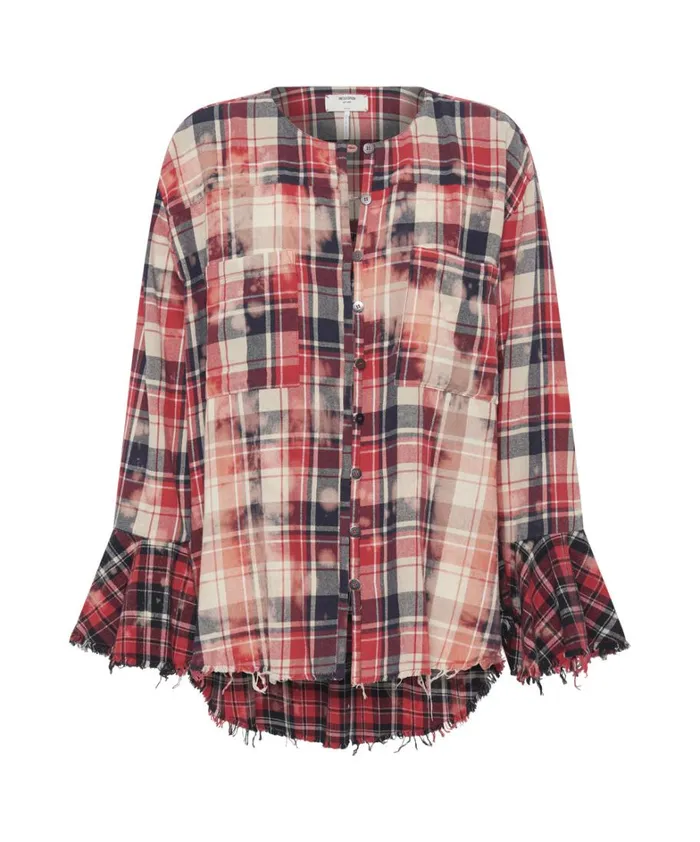 One Teaspoon Shirts BLEACHED CHECK FANTASIE SHIRT 8211 Women