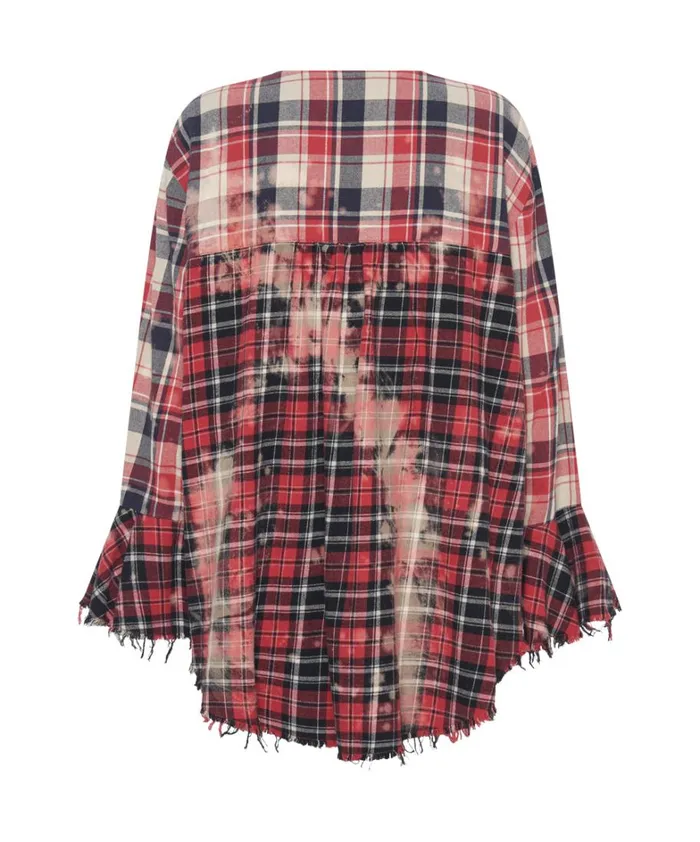 One Teaspoon Shirts BLEACHED CHECK FANTASIE SHIRT 8211 Women