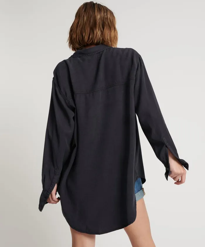 One Teaspoon Shirts CHARCOAL CUT OFF ORIGINAL LIBERTY SHIRT 8211 Women