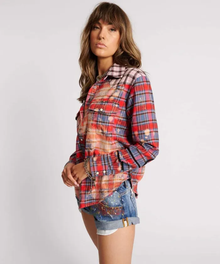 One Teaspoon Shirts DISTRESSED FLANNEL WESTERN SHIRT 8211 Women