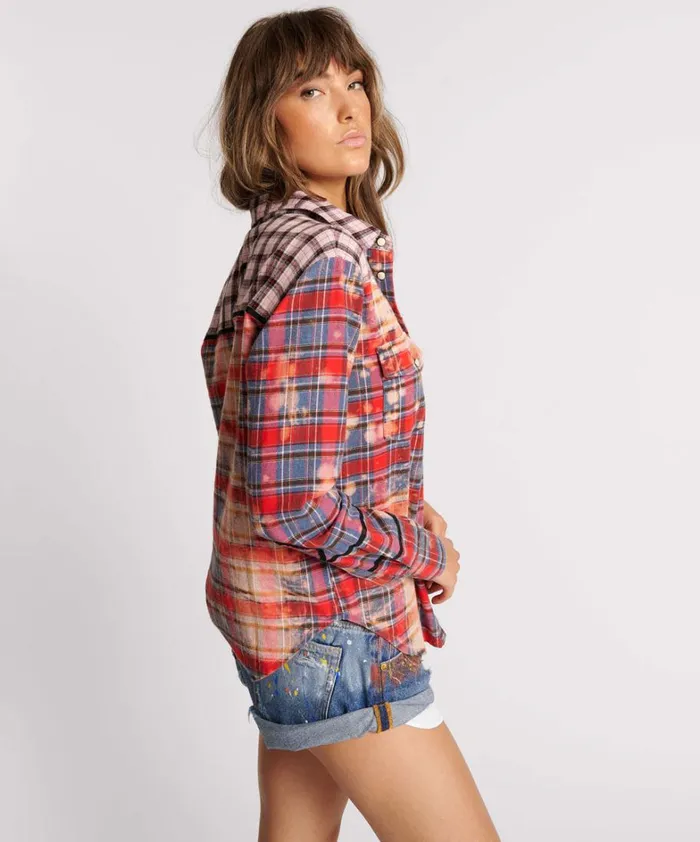 One Teaspoon Shirts DISTRESSED FLANNEL WESTERN SHIRT 8211 Women