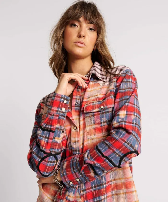 One Teaspoon Shirts DISTRESSED FLANNEL WESTERN SHIRT 8211 Women