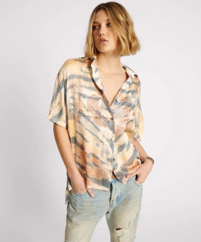 One Teaspoon Shirts HAND PAINTED DATE NIGHT SATIN SHIRT 8211 Women