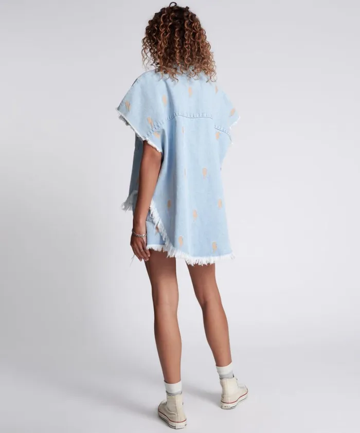 One Teaspoon Shirts LIGHTNING BOLT CUT OFF DARIA SHIRT 8211 Women