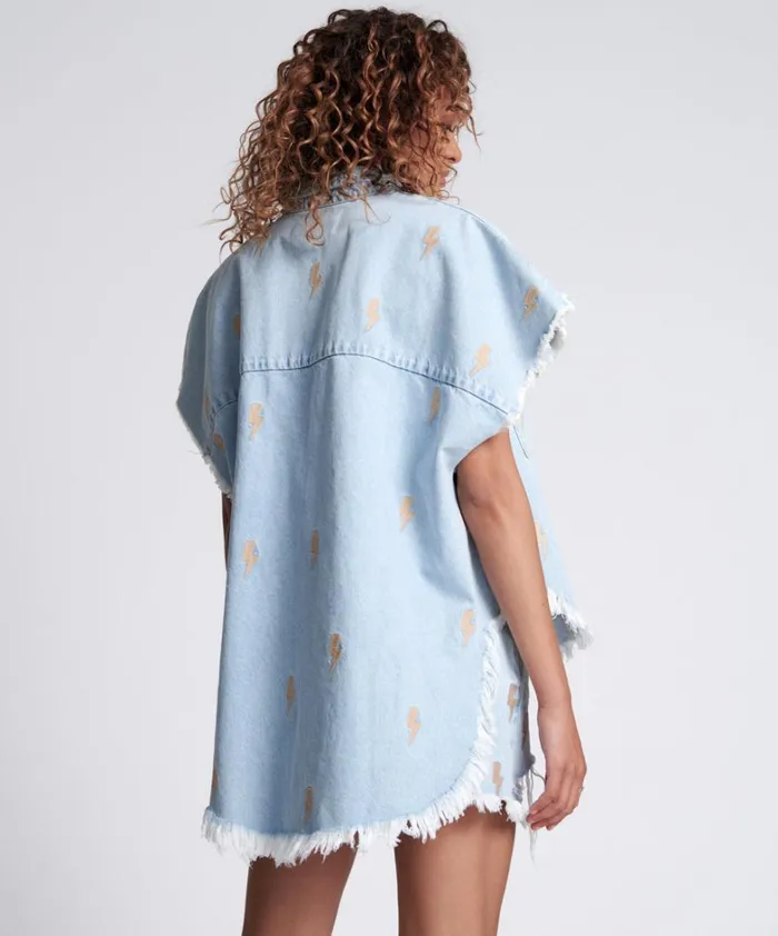 One Teaspoon Shirts LIGHTNING BOLT CUT OFF DARIA SHIRT 8211 Women