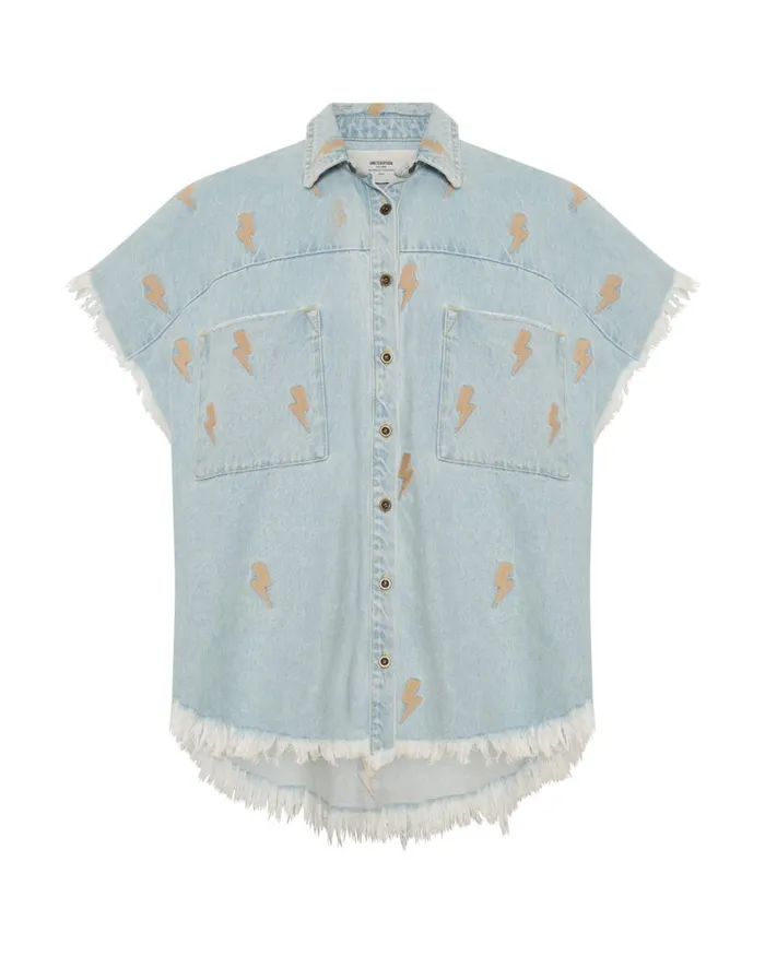 One Teaspoon Shirts LIGHTNING BOLT CUT OFF DARIA SHIRT 8211 Women