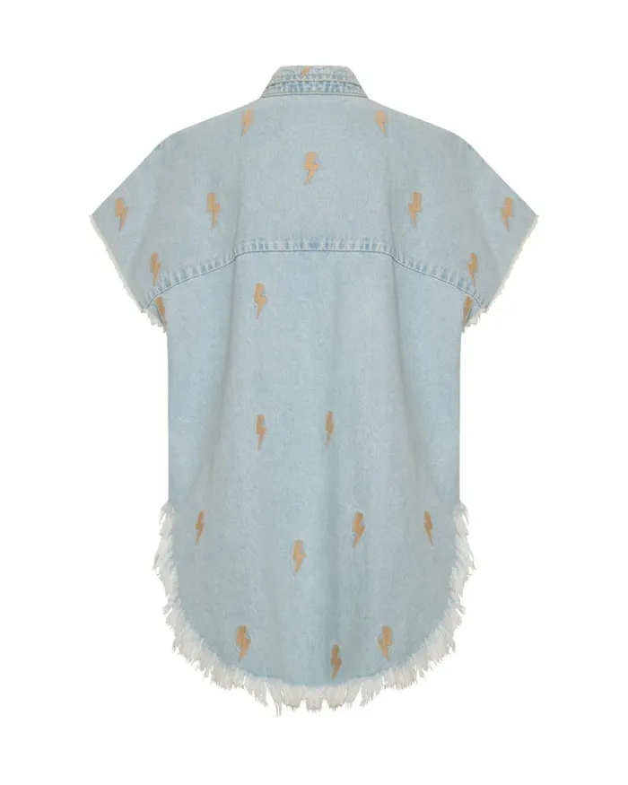 One Teaspoon Shirts LIGHTNING BOLT CUT OFF DARIA SHIRT 8211 Women