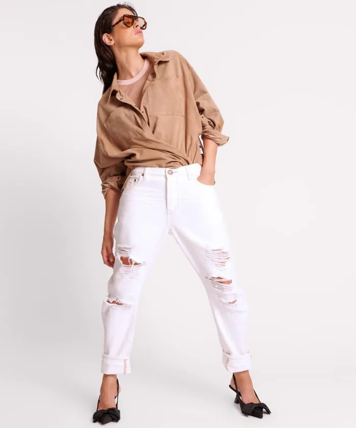 One Teaspoon Shirts SAND SUEDE LEATHER DARIA SHACKET 8211 Women
