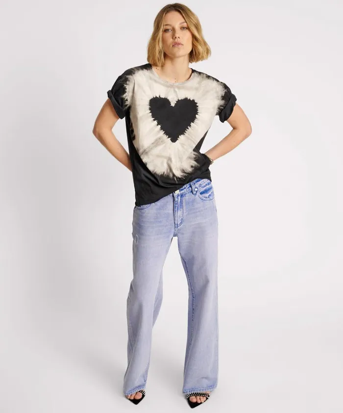 One Teaspoon Tees and Tanks BLACK HEART TIE DYE UNISEX TEE 8211 Women One Teaspoon Tees and Tanks BLACK HEART TIE DYE UNISEX TEE 8211 Women
