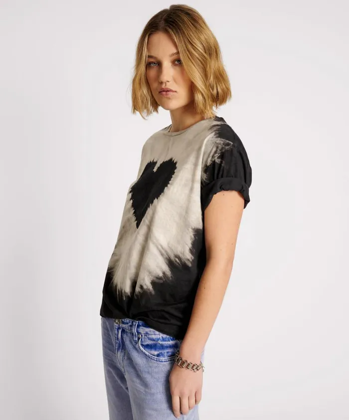 One Teaspoon Tees and Tanks BLACK HEART TIE DYE UNISEX TEE 8211 Women One Teaspoon Tees and Tanks BLACK HEART TIE DYE UNISEX TEE 8211 Women