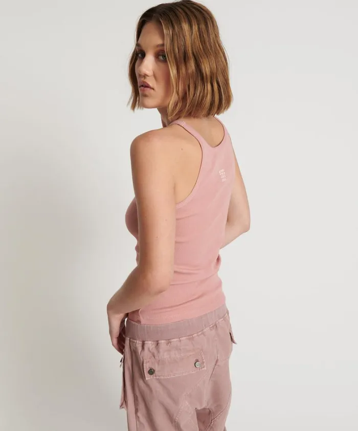 One Teaspoon Tees and Tanks BLUSH BAMBOO LOGO SINGLET 8211 Women