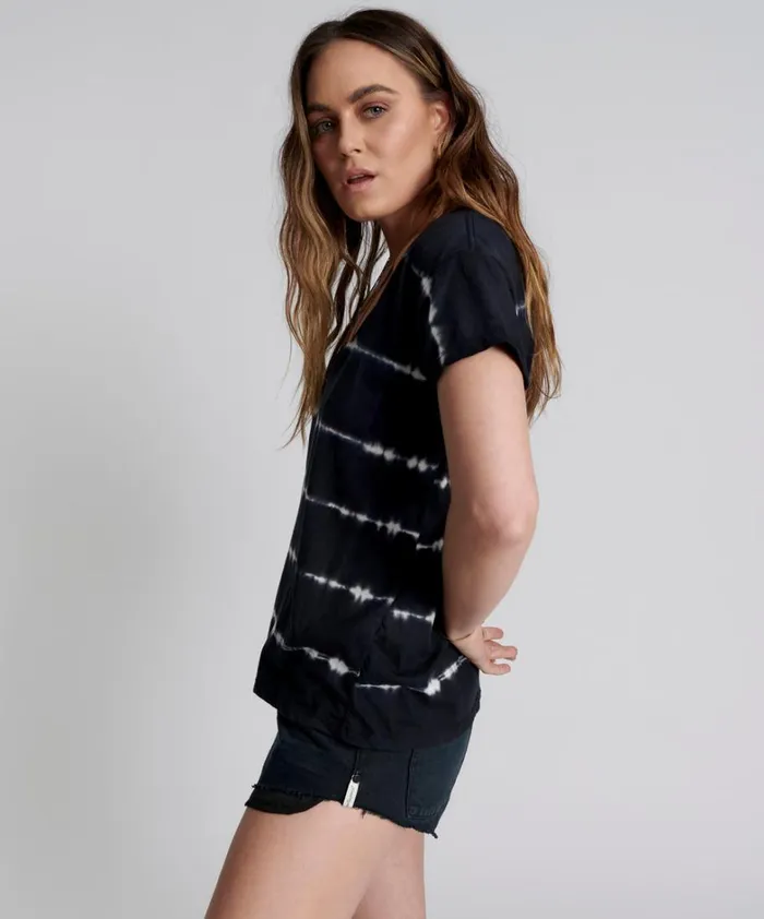 One Teaspoon Tees and Tanks ECLIPSE HAND DYED ORGANIC SCOOP NECK TEE 8211 Women
