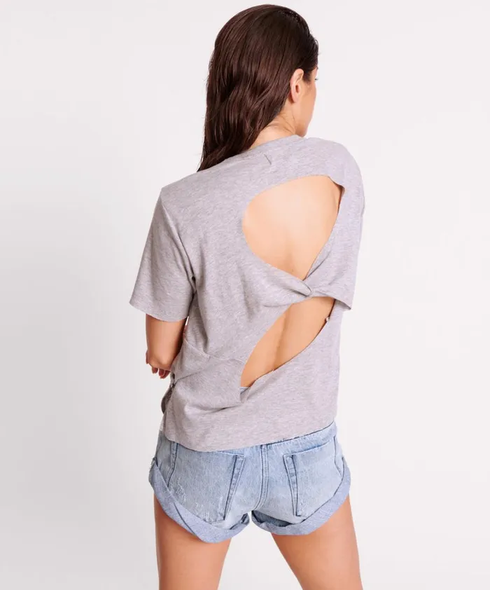 One Teaspoon Tees and Tanks GREY MARLE LUCKY 8 BOYFRIEND TEE 8211 Women