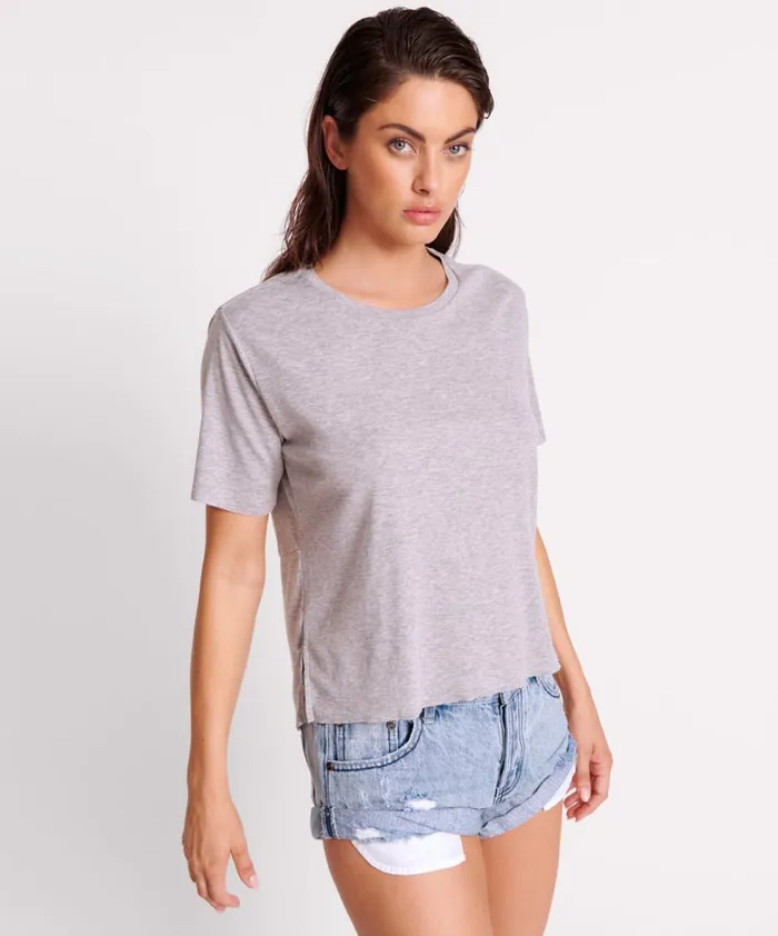 One Teaspoon Tees and Tanks GREY MARLE LUCKY 8 BOYFRIEND TEE 8211 Women