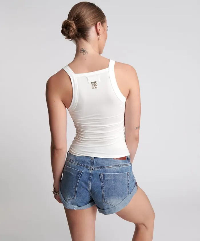One Teaspoon Tees and Tanks MIAMI BAMBOO LOGO TANK WHITE 8211 Women One Teaspoon Tees and Tanks MIAMI BAMBOO LOGO TANK WHITE 8211 Women