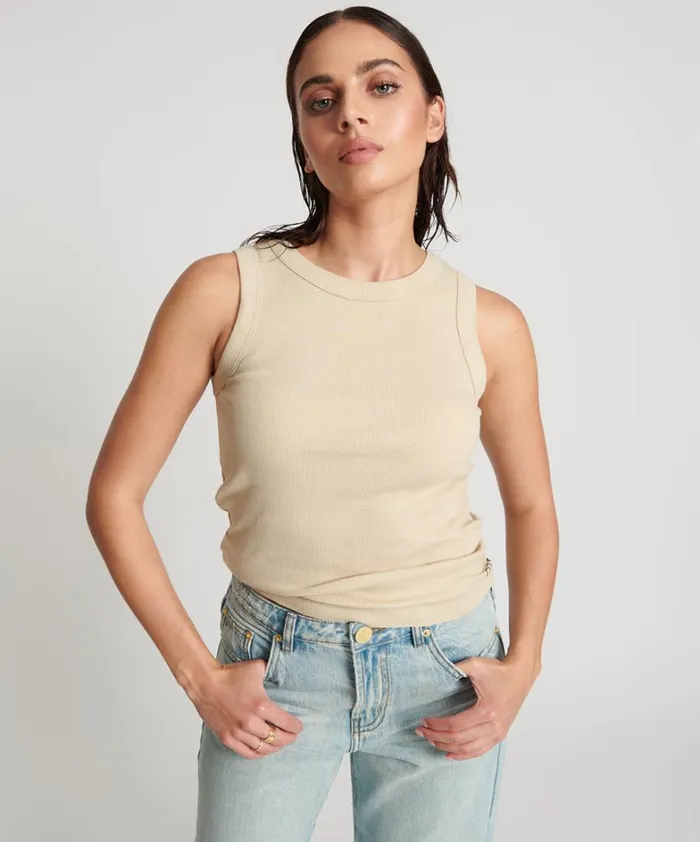 One Teaspoon Tees and Tanks OTS EQUIPMENT TANK WHITE 8211 Women