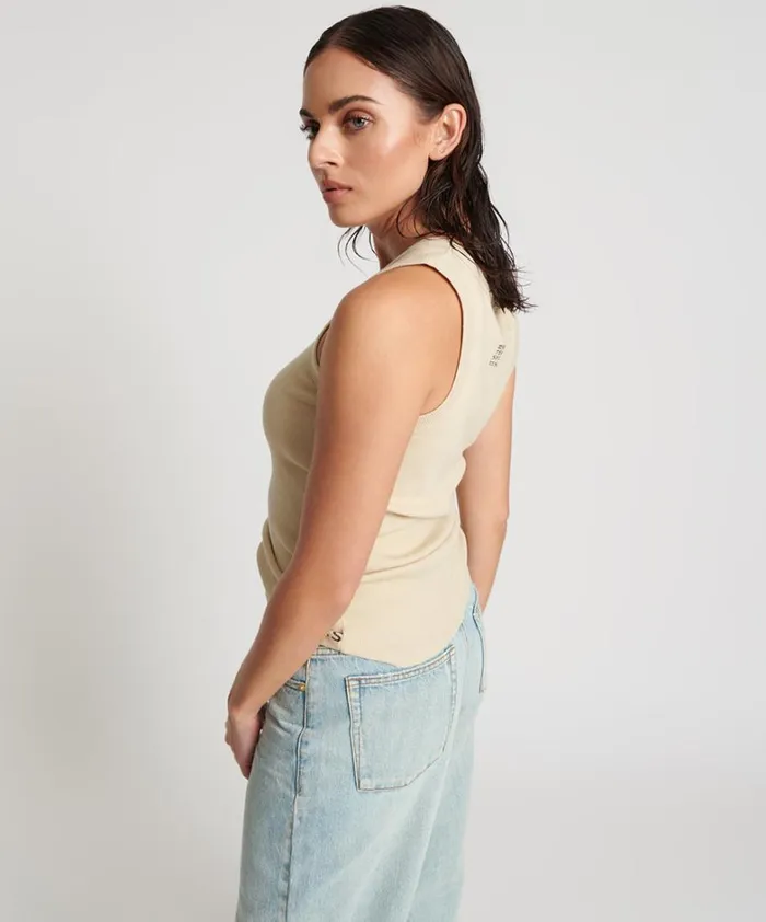 One Teaspoon Tees and Tanks OTS EQUIPMENT TANK WHITE 8211 Women