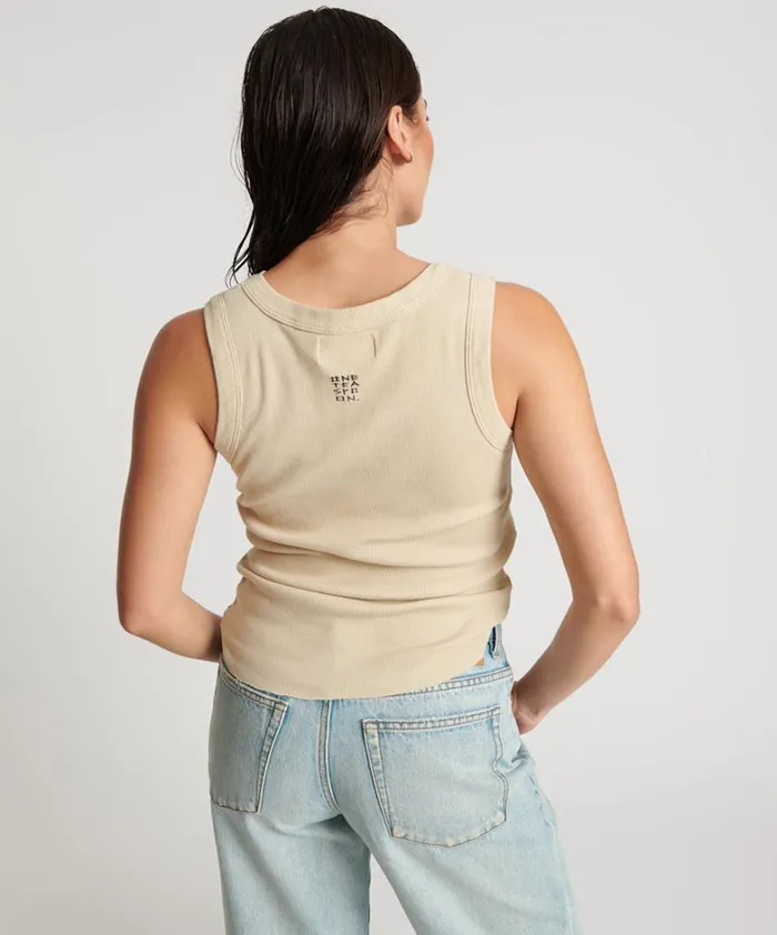 One Teaspoon Tees and Tanks OTS EQUIPMENT TANK WHITE 8211 Women