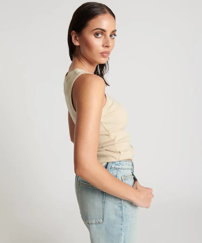 One Teaspoon Tees and Tanks OTS EQUIPMENT TANK WHITE 8211 Women