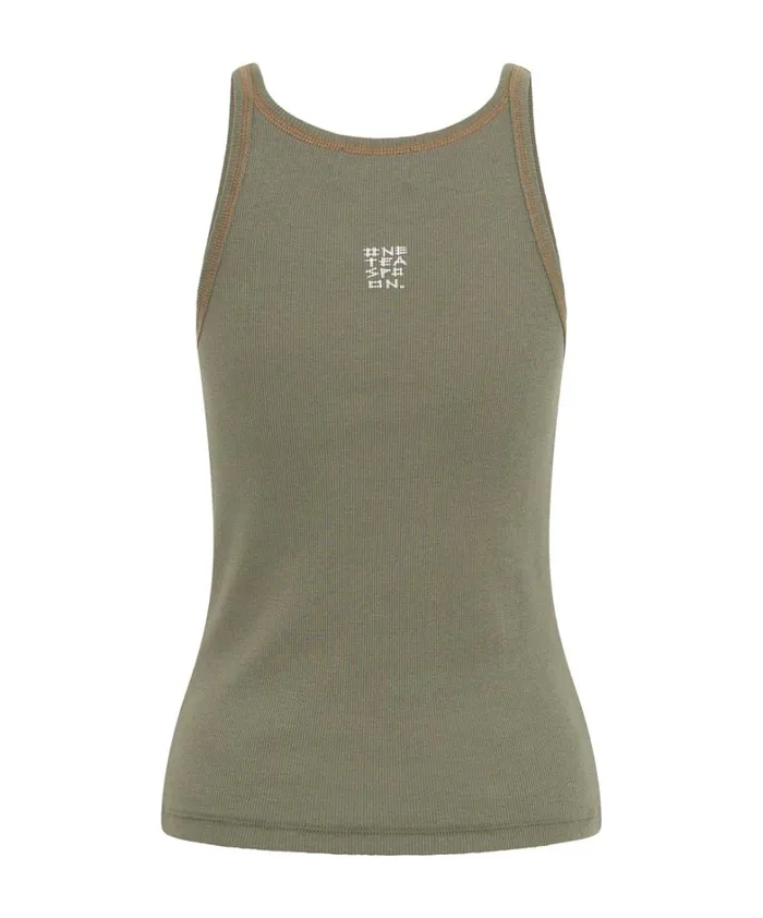 One Teaspoon Tees and Tanks WASHED KHAKI ONE TEASPOON RIB SINGLET 8211 Women