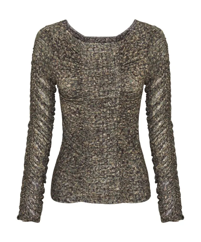 One Teaspoon Tops CAMO NIGHT FEVER LONGSLEEVE MESH TOP 8211 Women
