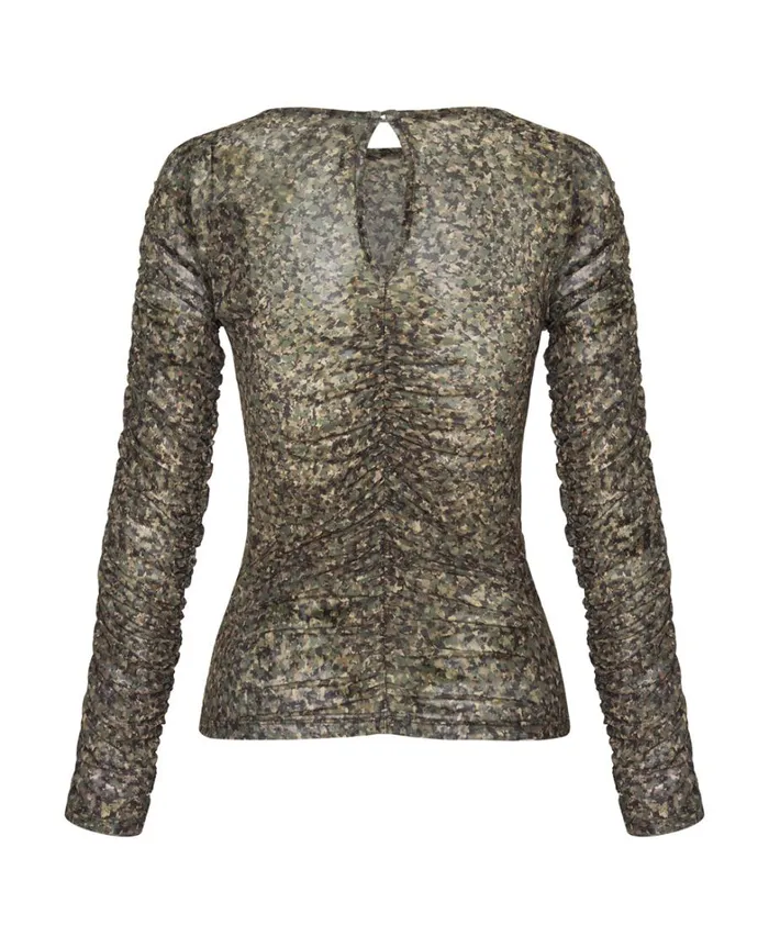 One Teaspoon Tops CAMO NIGHT FEVER LONGSLEEVE MESH TOP 8211 Women