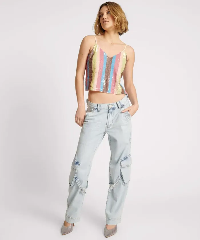 One Teaspoon Tops HAND SEQUIN IBIZA LUXE PARTY CAMI TOP 8211 Women