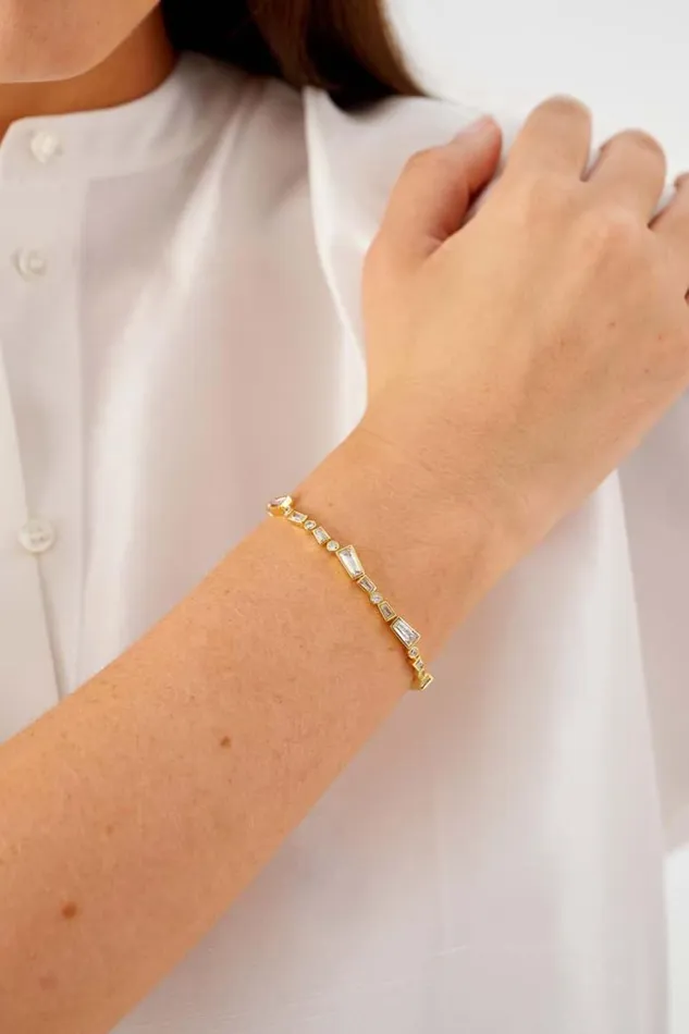 Oroton Bracelets Jewellery Calypso Tennis Bracelet 18k Gold