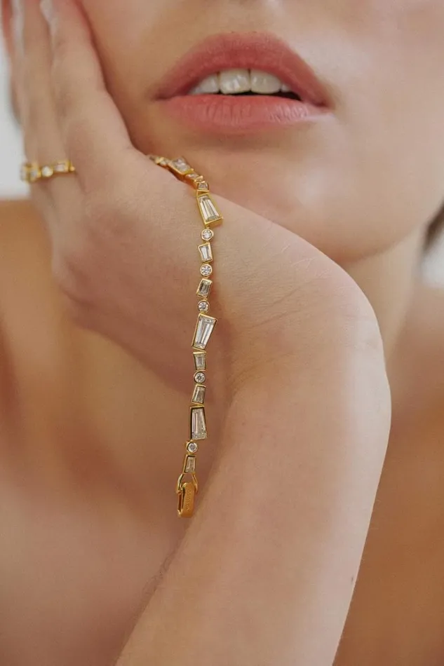 Oroton Bracelets Jewellery Calypso Tennis Bracelet 18k Gold