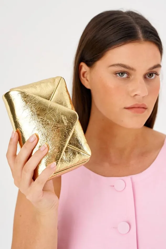 Oroton Crossbody Women Elvie Metallic Crossbody Gold