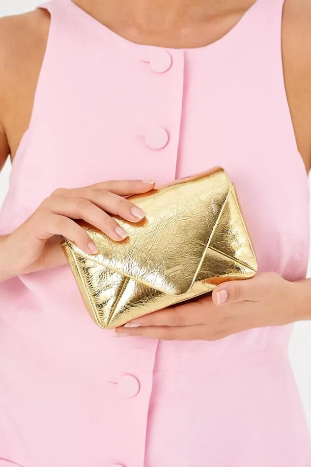 Oroton Crossbody Women Elvie Metallic Crossbody Gold