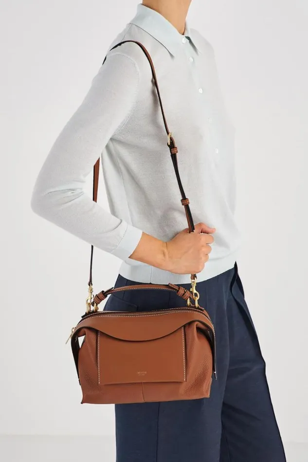 Oroton Crossbody Women Mica Small Bowler Brandy