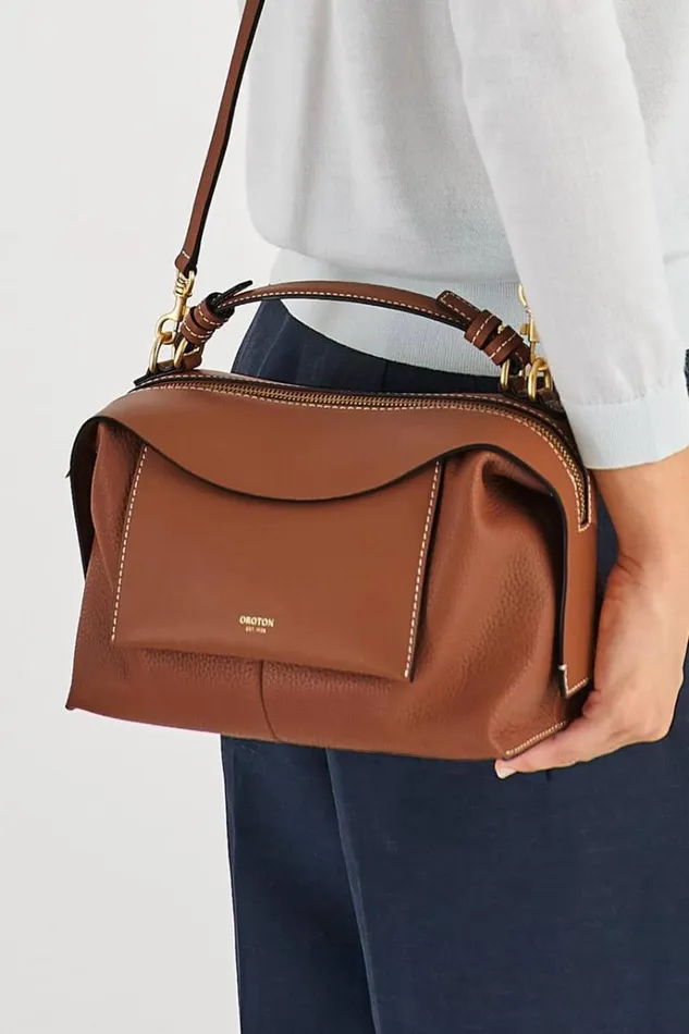 Oroton Crossbody Women Mica Small Bowler Brandy
