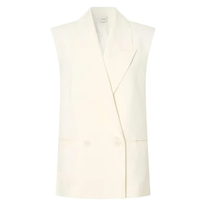 Oroton Jackets and Outerwear Women Sleeveless Waiter039s Jacket Cream