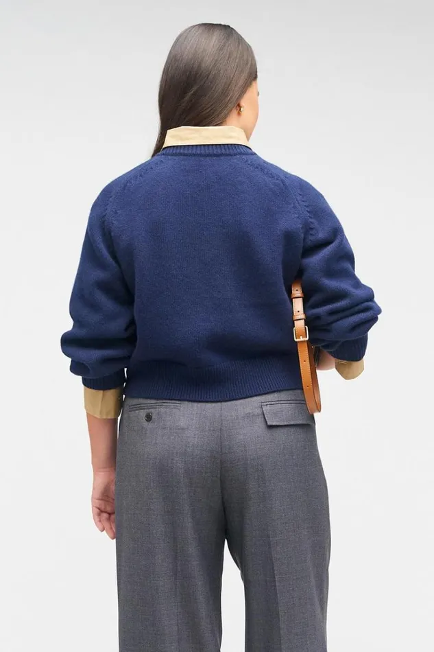 Oroton Knitwear Women Crop Crew Sweater North Sea