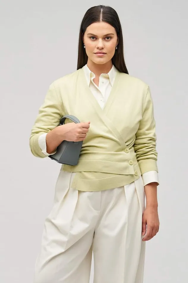 Oroton Knitwear Women Wrap Cardigan Fennel