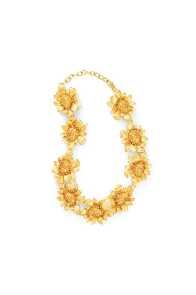 Oroton Necklaces Jewellery Peony Necklace Worn Gold