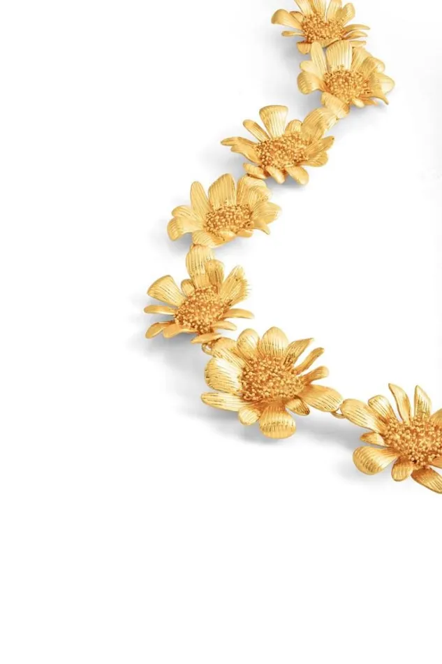 Oroton Necklaces Jewellery Peony Necklace Worn Gold