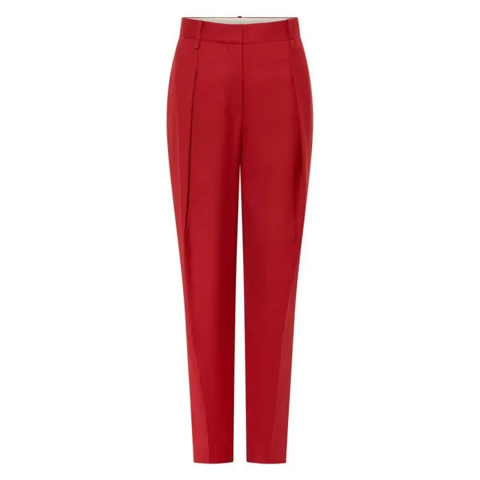 Oroton Pants Women Pleat Pant Cerise