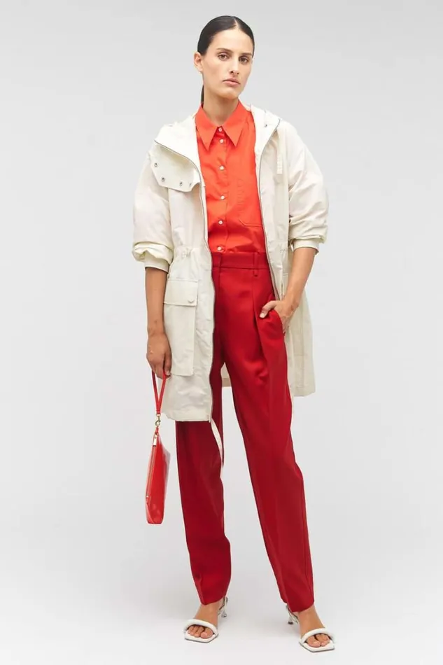 Oroton Pants Women Pleat Pant Cerise