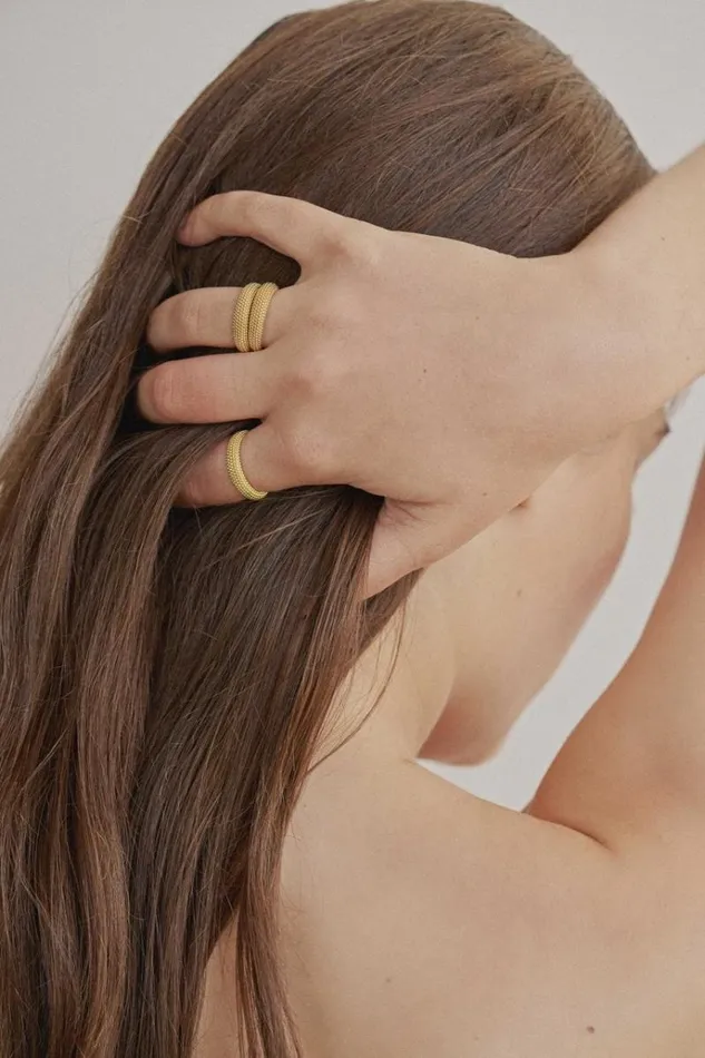 Oroton Rings Jewellery Caterina Textured Ring 18k Gold
