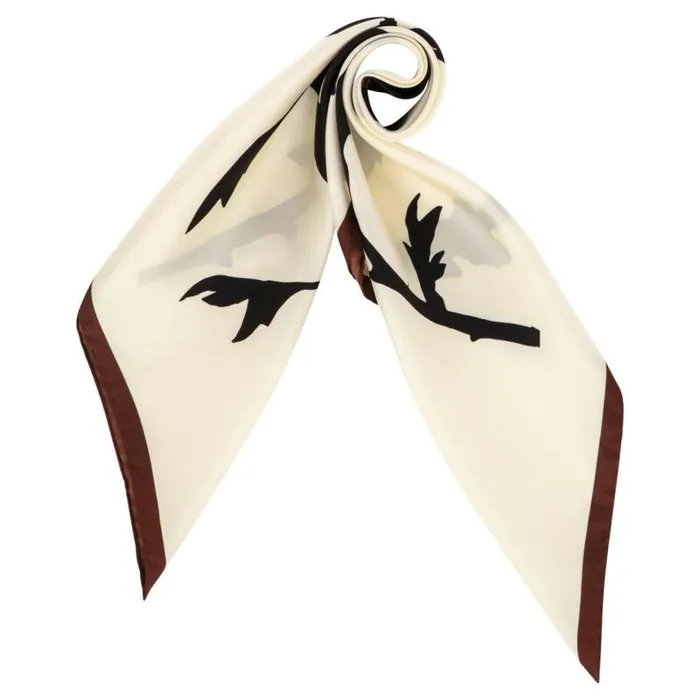 Oroton Scarves Accessories Graphic Floral Scarf Cream