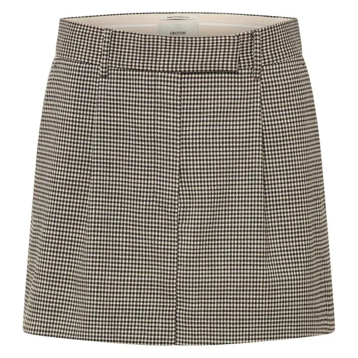 Oroton Skirts Women Mini Check Short Trouser Skirt Espresso