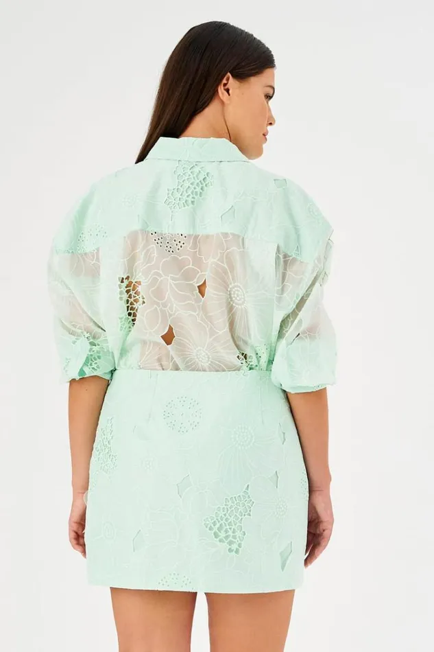 Oroton Tops Women Lace Overshirt Sea Spray