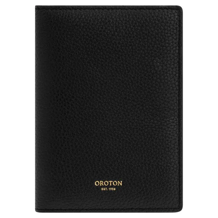 Oroton Travel Men Jemima Passport Sleeve Black