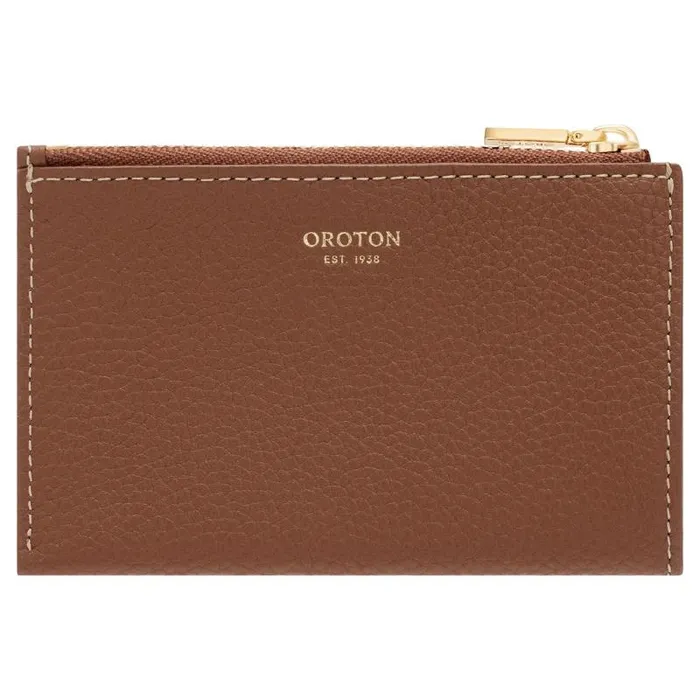 Oroton Wallets Accessories Margot 4 Credit Card Mini Zip Pouch Whiskey