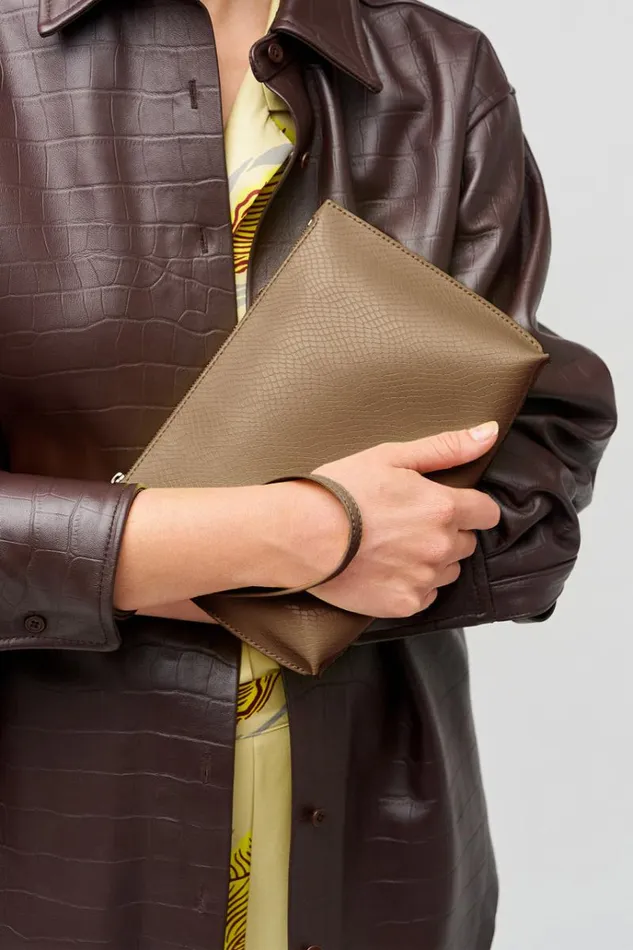 Oroton Wallets Accessories Mia Texture Pouch Wicker