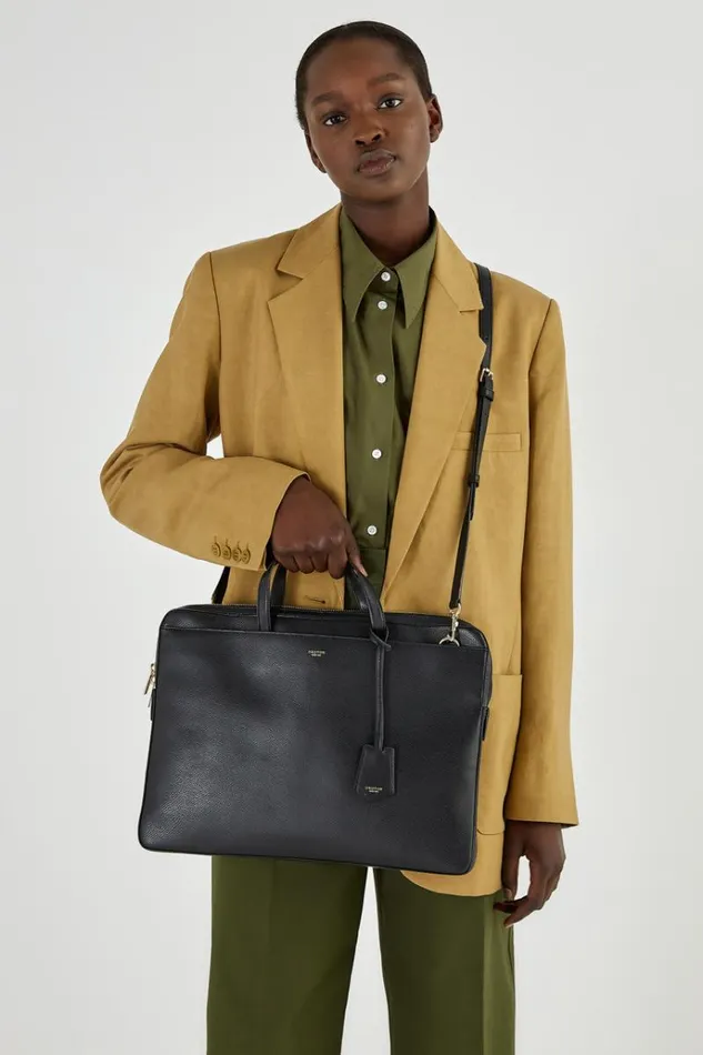 Oroton Work Women Muse 15034 Slim Laptop Bag Black
