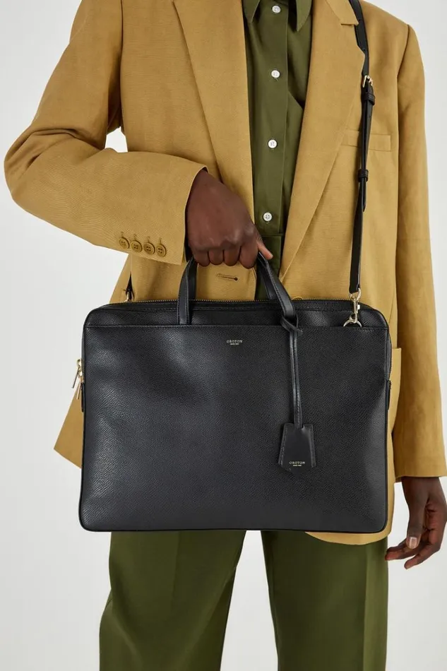 Oroton Work Women Muse 15034 Slim Laptop Bag Black