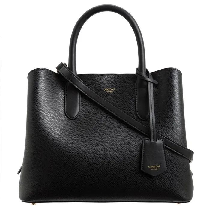 Oroton Work Women Muse Small Three Pocket Day Bag Black